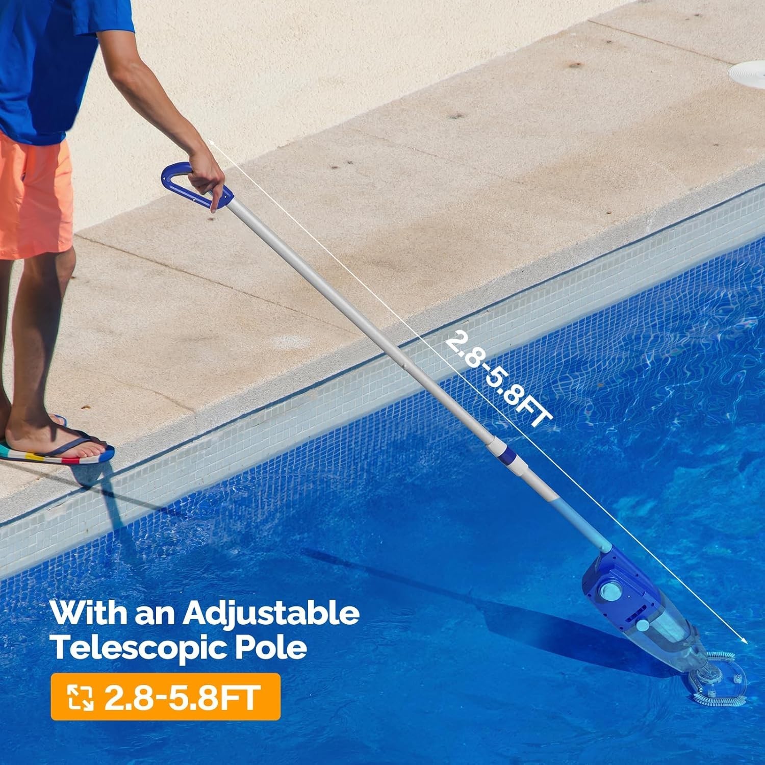 Cordless Handheld Pool Vacuum Cleaner Rechargeable for Inground & Above Groun…