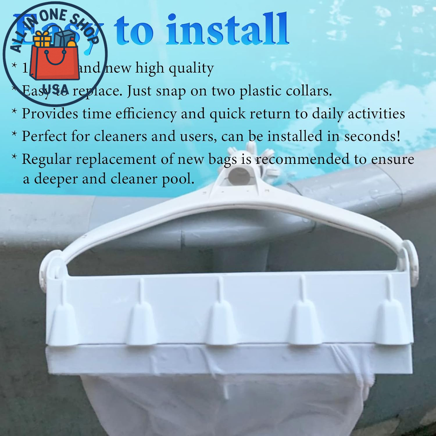 All-Purpose Pool Cleaner Bag 6-206-00 for Zodiac Polaris 165, 65 – 2 Pack