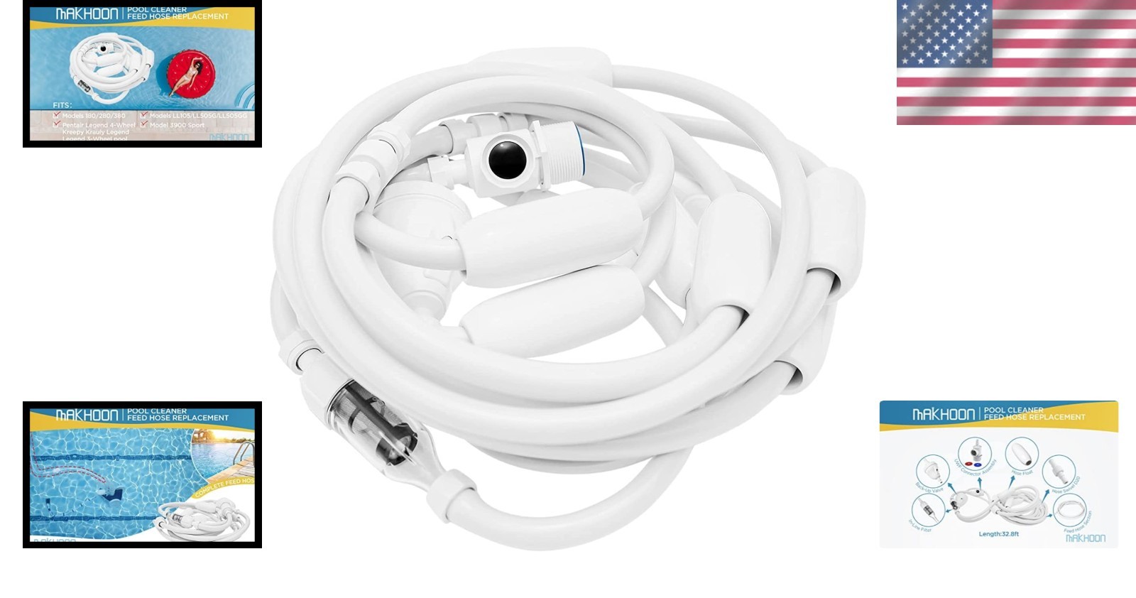 G5 32.8ft Pool Cleaner Feed Hose – Ideal for Zodiac Polaris 280, 380, and More