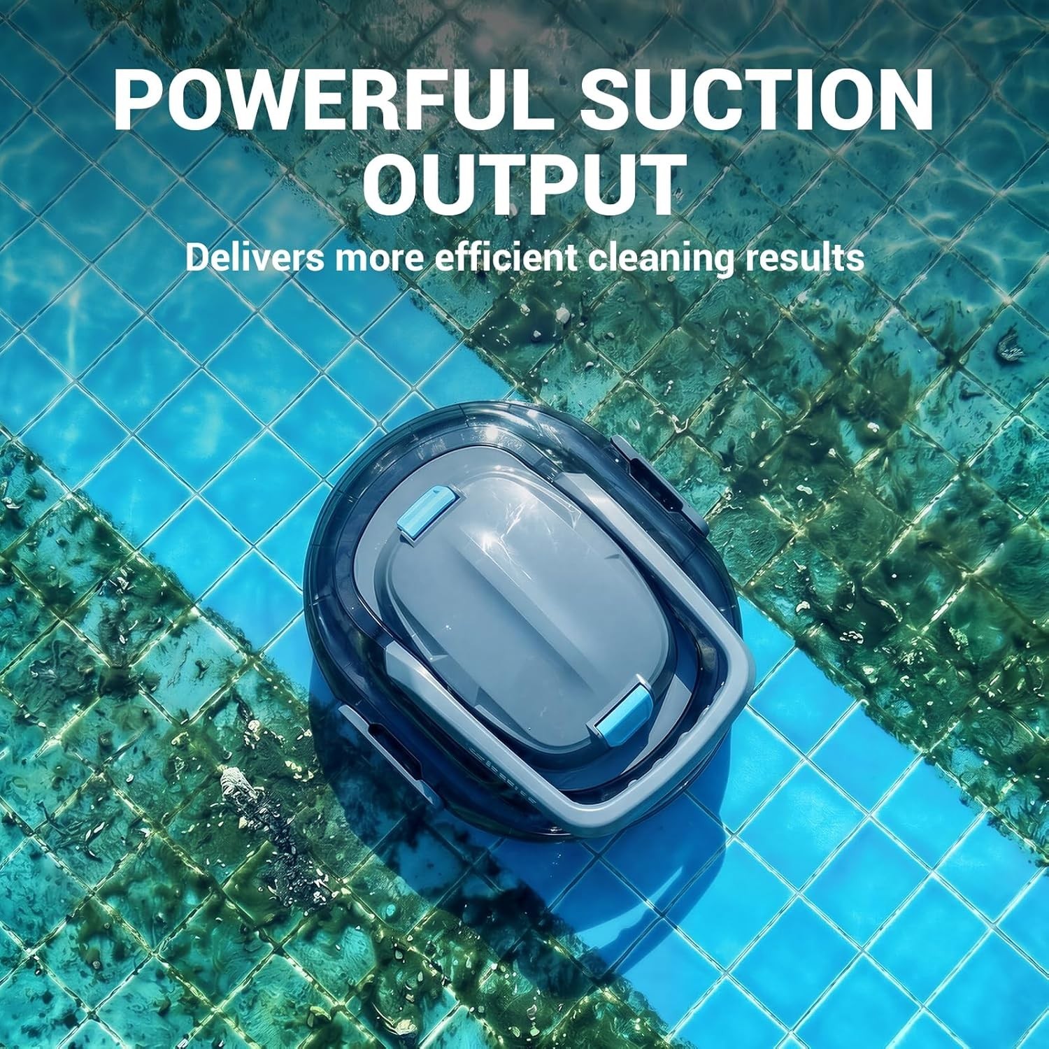 Cordless Robotic Pool Cleaner S7 with Dual Motors 120 Min Runtime Gray