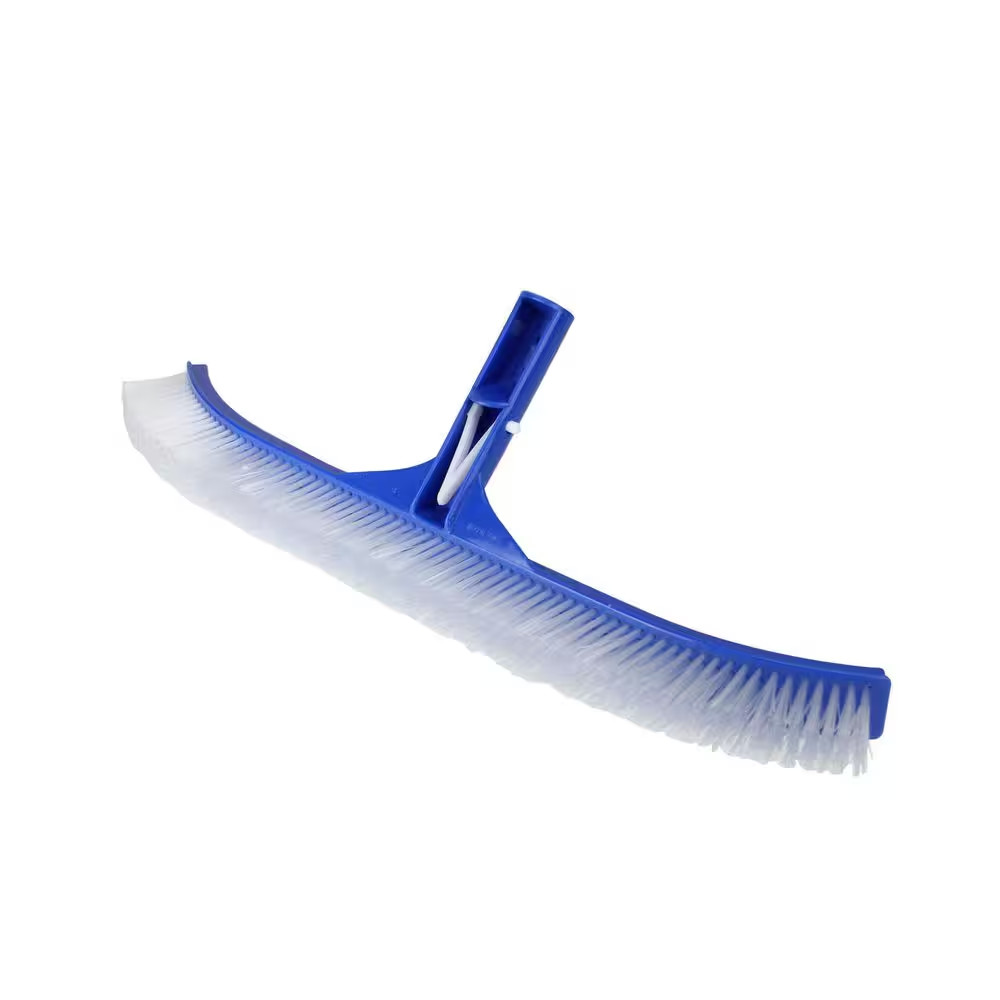 17.5 In. Blue Standard Curve Nylon Bristle Wall Brush with Aluminum Support