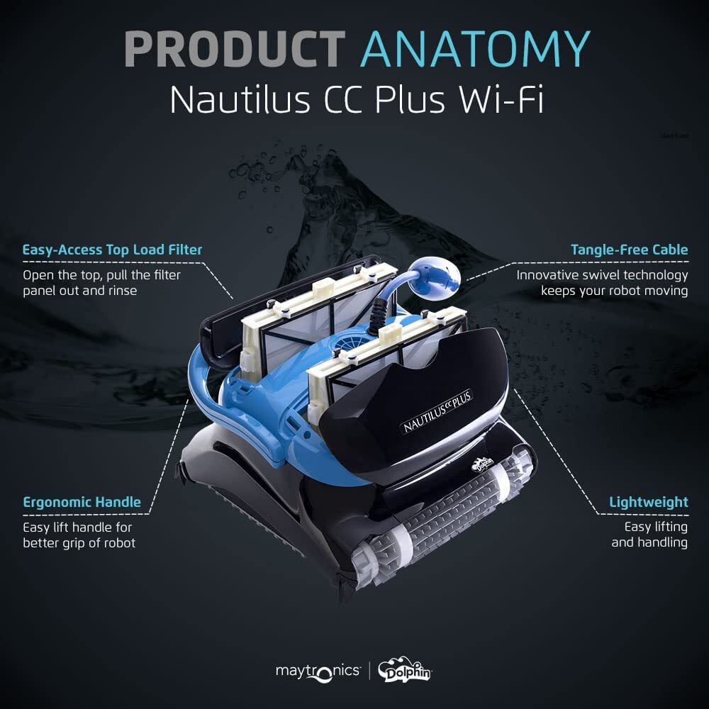 Dolphin Nautilus CC Plus Robotic Pool Cleaner with Wi-Fi and Ultra-Fine Filters