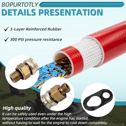 HON1010 10mm Oil Drain Changing Hose – Heavy Duty Rubber Oil Drain Tube – 2