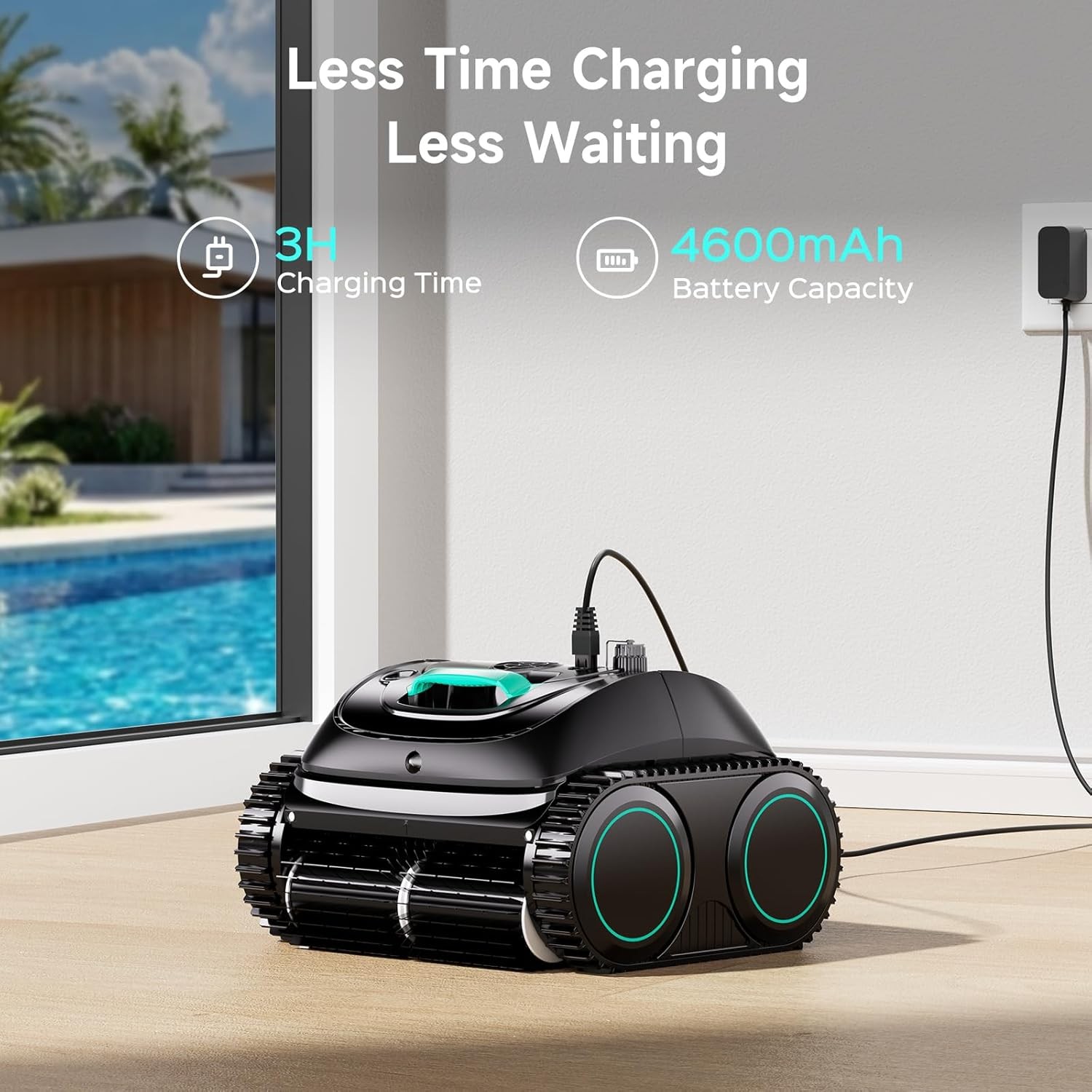 WYBOT C1 Pool Cleaner Wall Climb Cordless Robotic Pool Robot In-Ground Pools APP