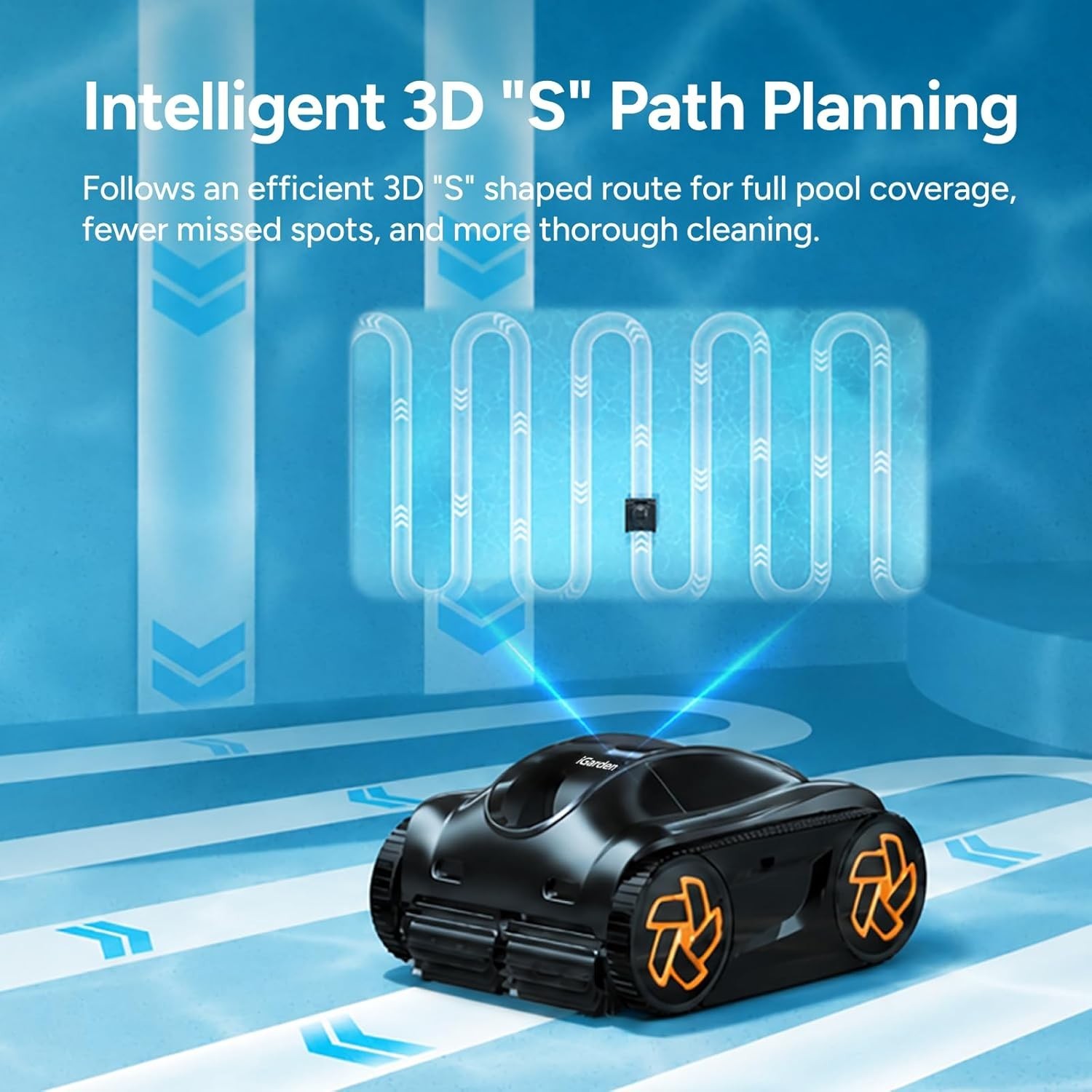 iGarden Cordless Robotic Pool Cleaner, 4H Runtime AI Navigation, Floor & Walls