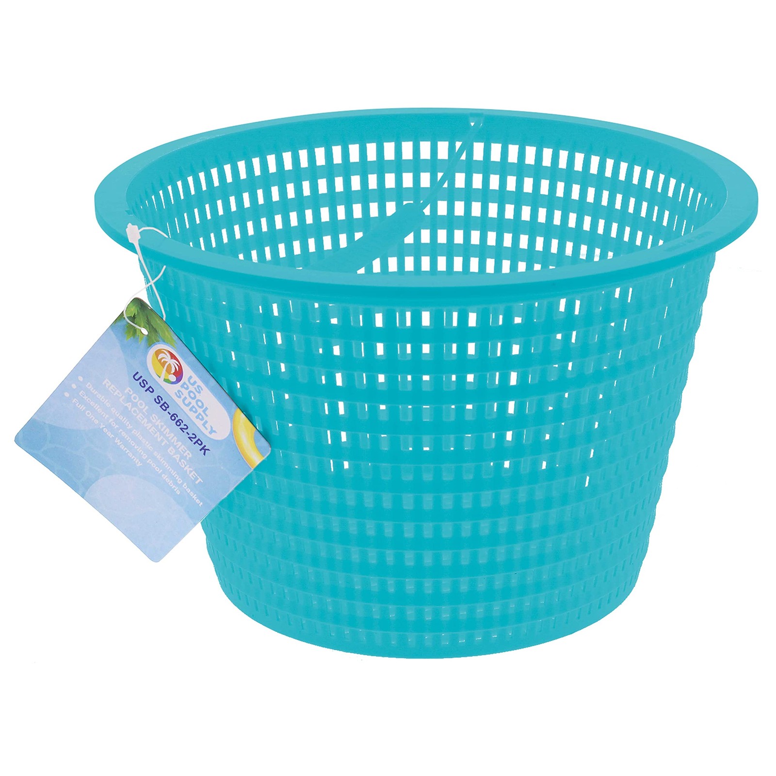 U.S. Pool Supply Swimming Pool Teal Blue Plastic Skimmer Replacement Basket