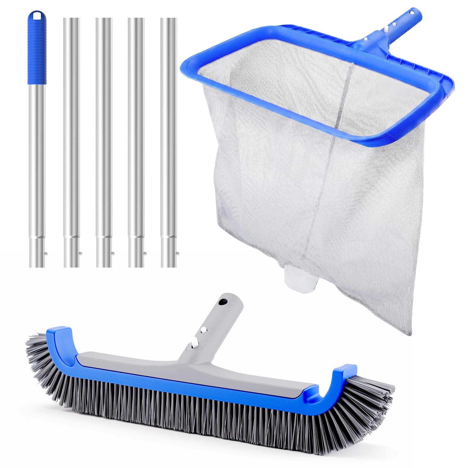 Consciot 3-In-1 Pool Cleaning Kit Including Deep Leaf Rake Net 17.3