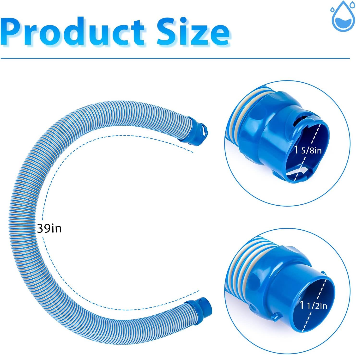 14 Pack 39 Inch Pool Vacuum Hose Twist Lock Hose for Zodiac Baracuda MX6 MX8