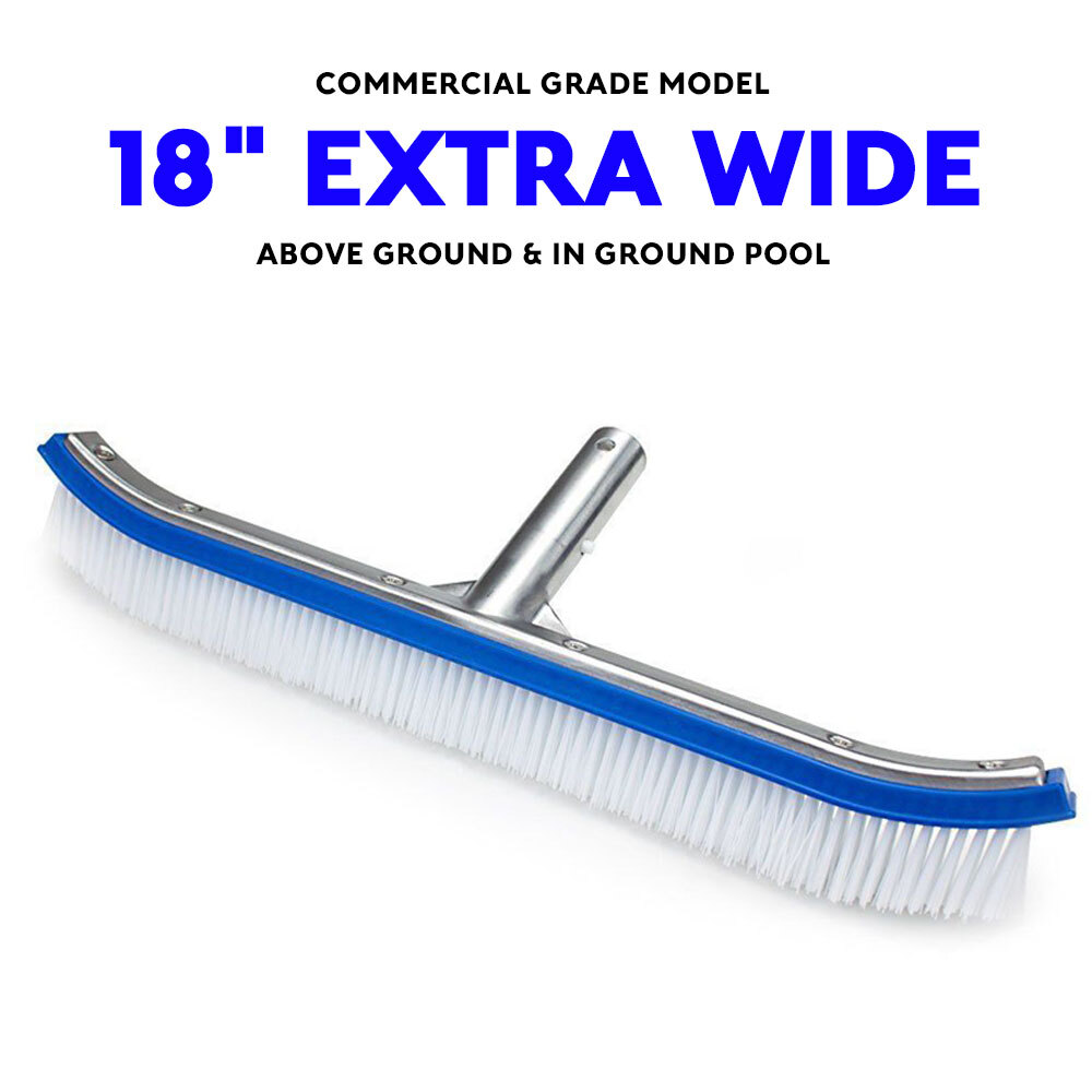 Pool Brush Head Strong 18&Prime; Aluminum Heavy Duty Swimming Pool Cleaning Accessory