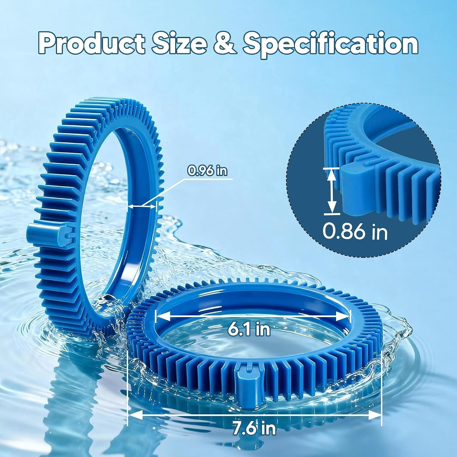 Suction-Powered Blue Tire Kit for Hayward Pool Cleaners – Easy Install