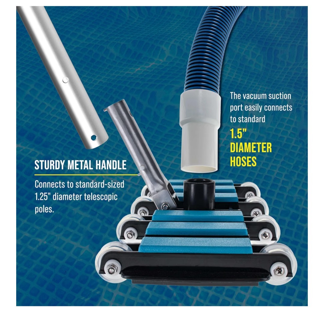 VH-102 Manual Flexible Weighted Extra Wide Pool Vacuum Head For Inground Pools
