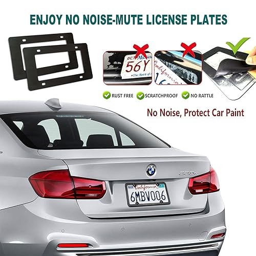 Carbon Fiber License Plate Frame- Heavy Duty Black 4 Hole Carbon Fiber Pattern