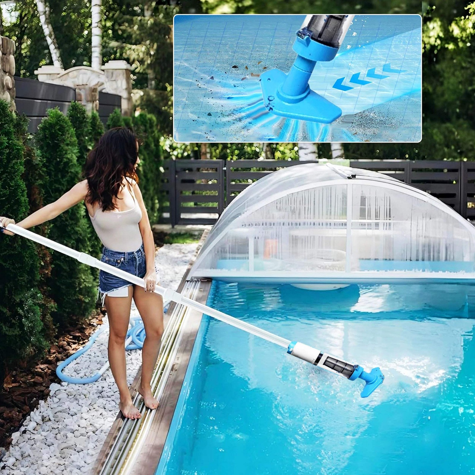 Cordless Rechargeable Pool Vacuum Handheld Pool Cleaner with Telescopic Pole ОЕМ