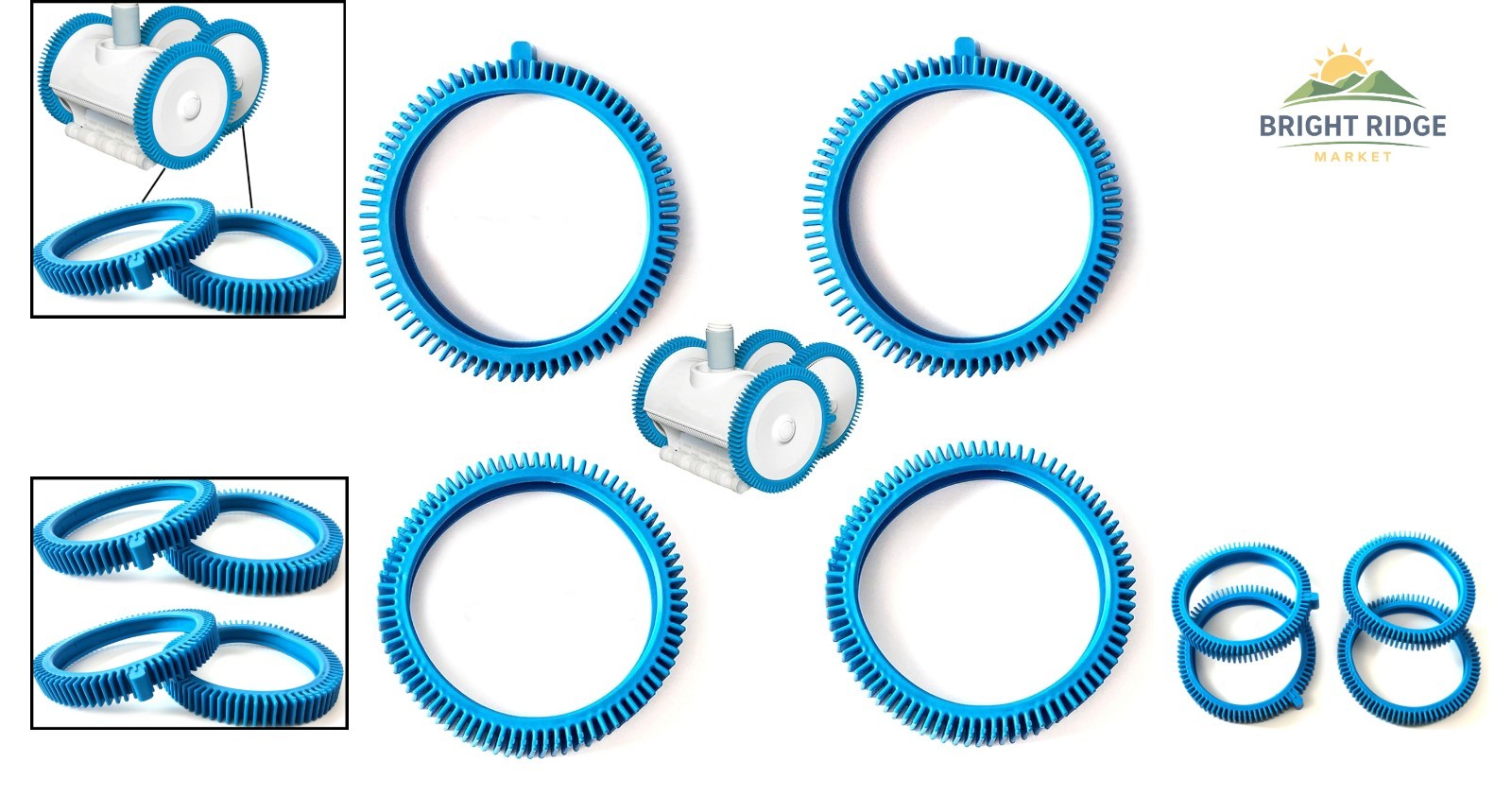 Heavy Duty Tire Set for In-Ground Pool Cleaners – 4 Pack, Non-Directional Tread