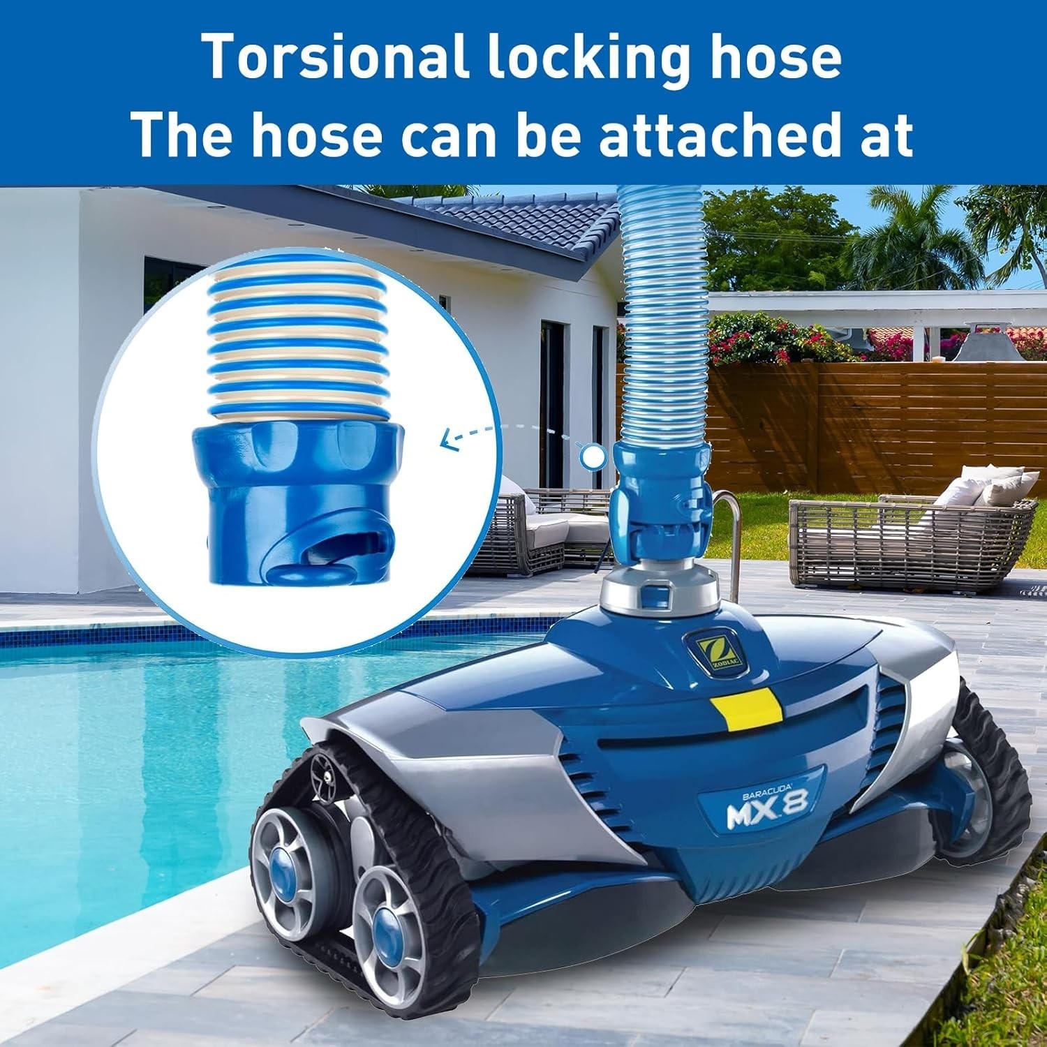 39-Inch Inground Pool Vacuum Hoses, Twist Lock Connection