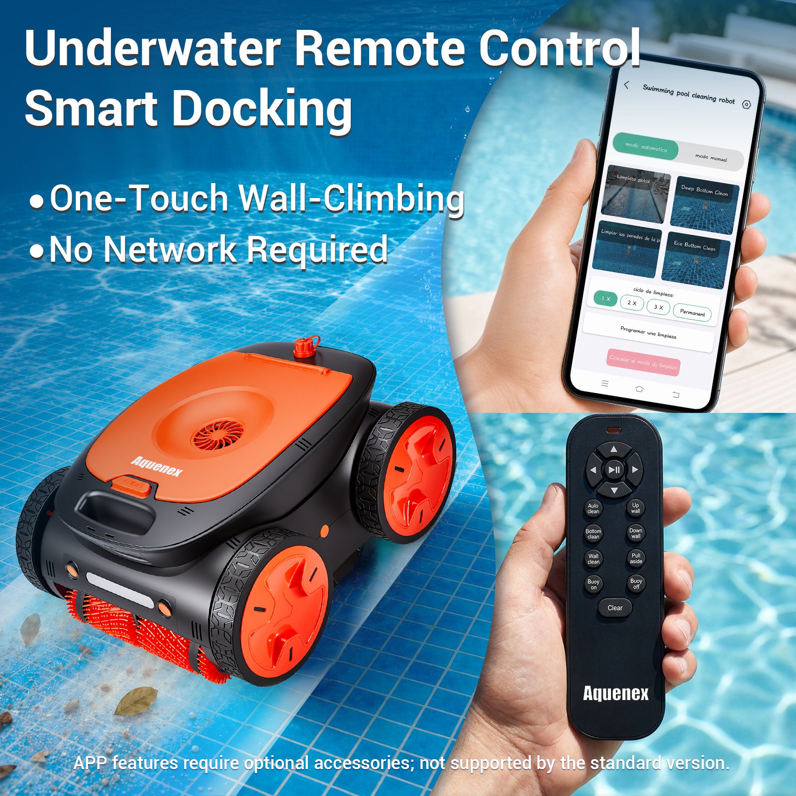 5460GPH Cordless Robot Pool Cleaner, Automatic Pool Vacuum, App & Remote,210-Min
