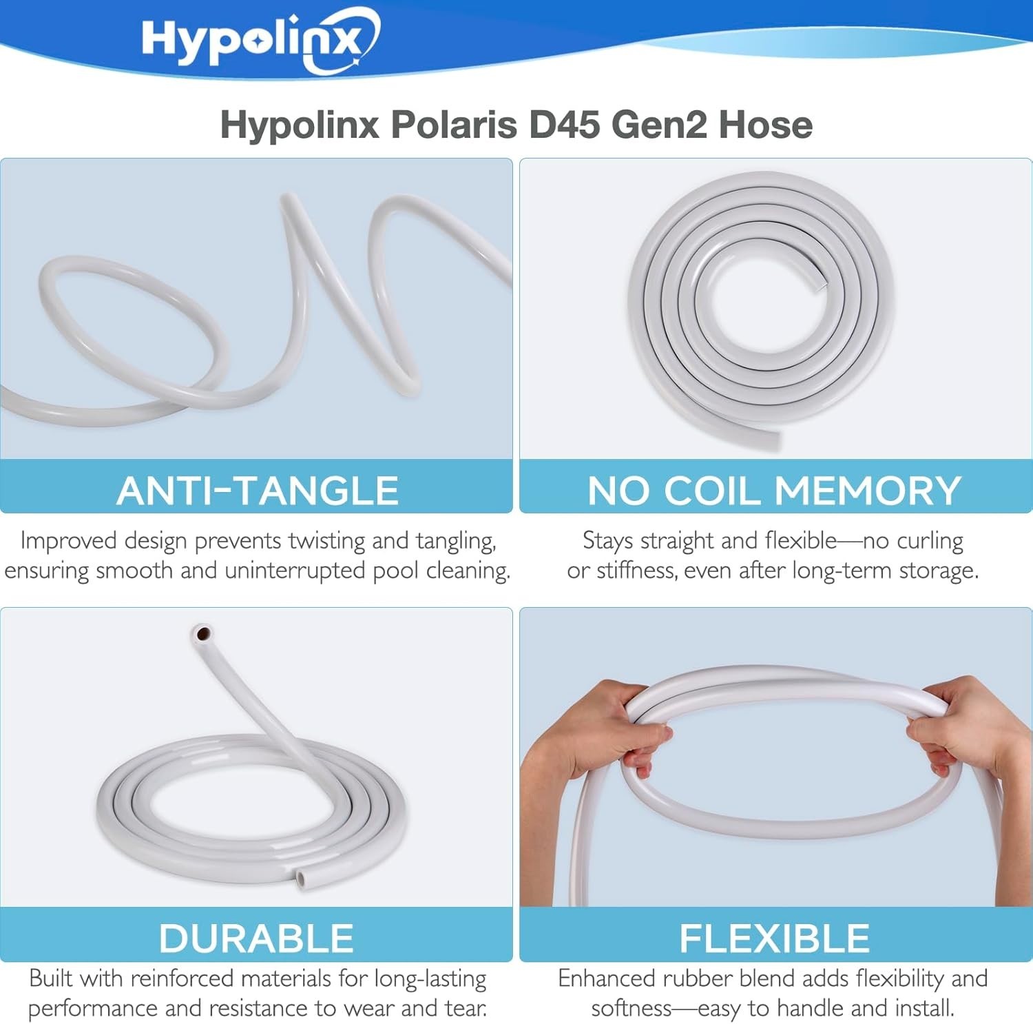 Replacement Feeder Hose for Polaris 280 380 D45 – 10ft Length & Tangle Resistant