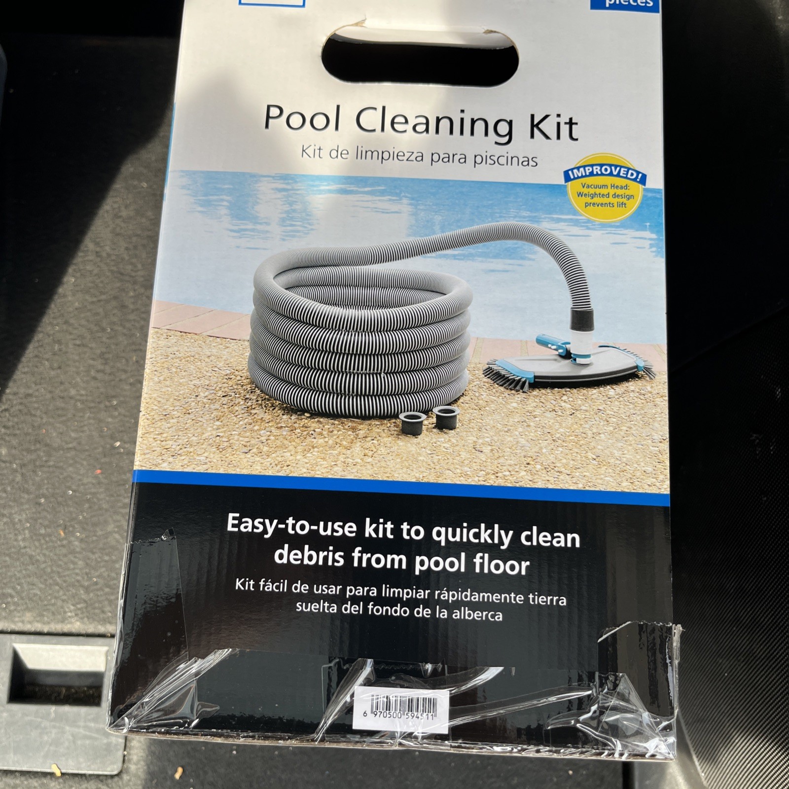 Mainstays Pool Vacuum Kit 2-Piece 25ft UV-Resistant Hose+Swivel Head 1.25&Prime;/1.5&Prime;