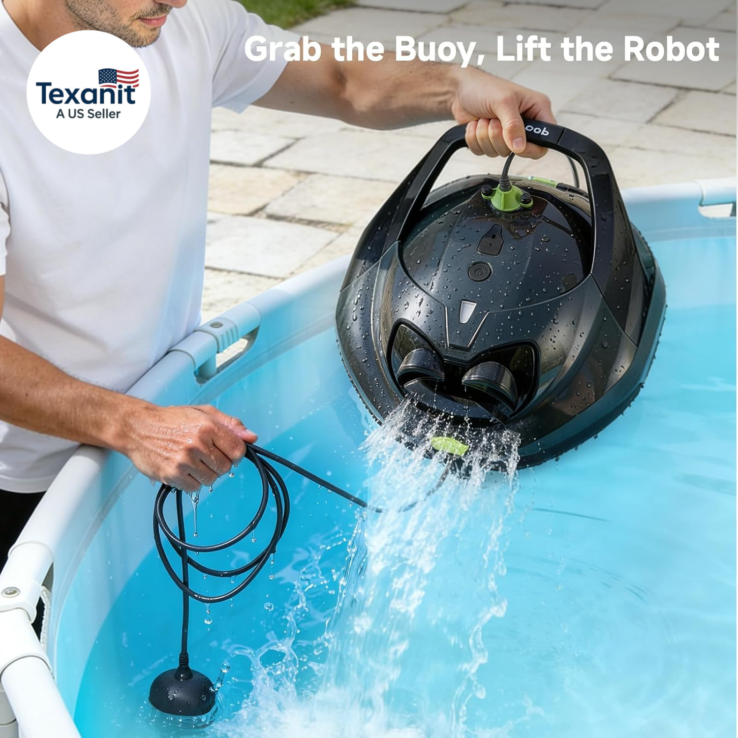 PF1 Cordless Pool Vacuum Cleaner Robot for Daily Pool Maintenance, Floor Only Cl