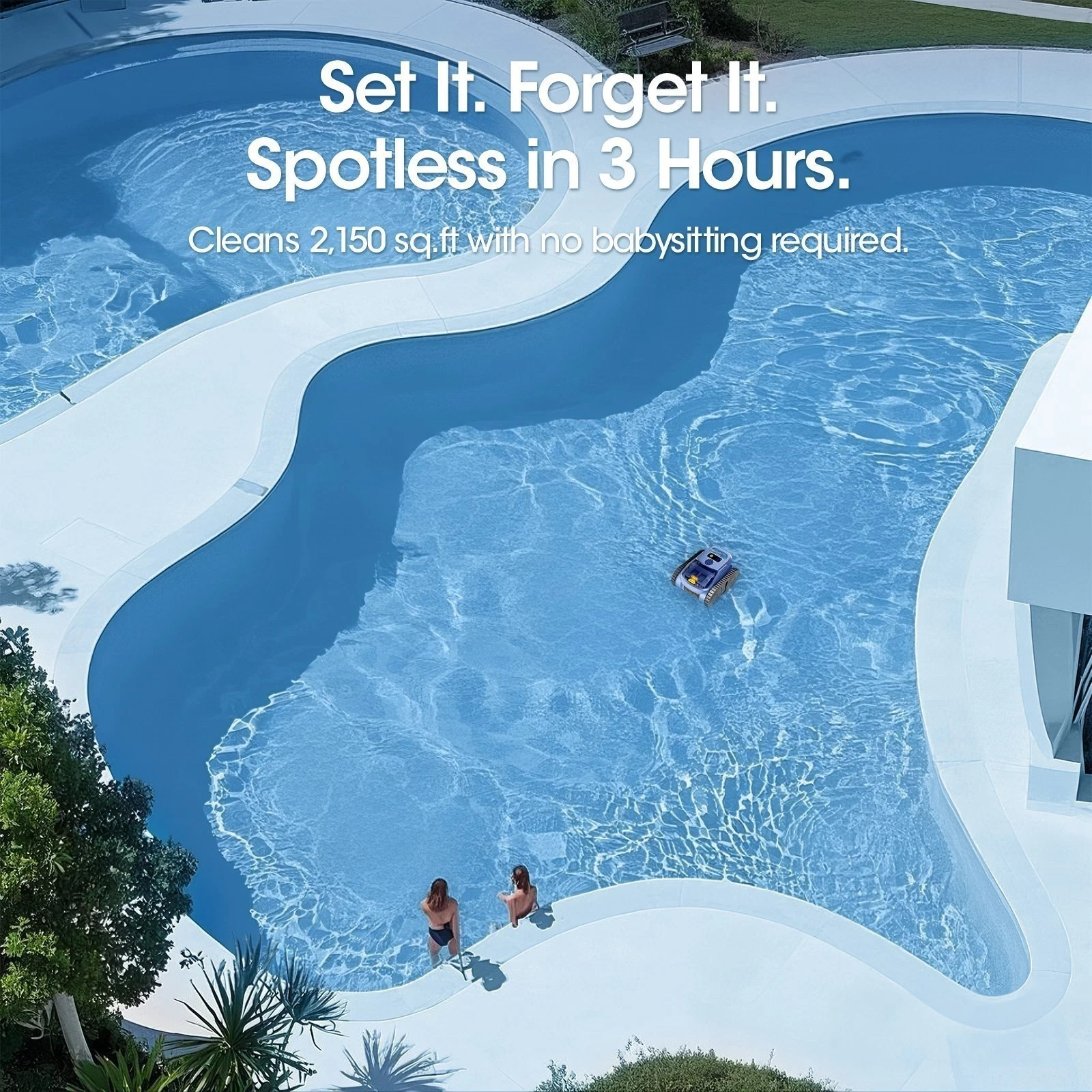 Seauto SAT20PRO Cordless Robotic Pool Vacuum, Pool Cleaner with Sonar Navigation