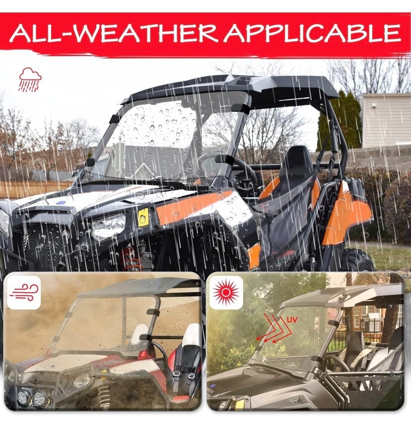 Scratch-Resistant UTV Front Full Windshield Polaris RZR 800 900, 2879492