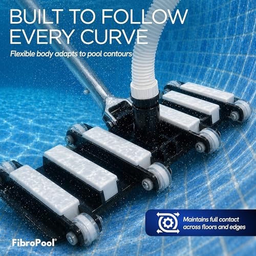 Weighted Pool Vacuum Head – 14.4&Prime; Flexible Design for Inground & Above Ground Po