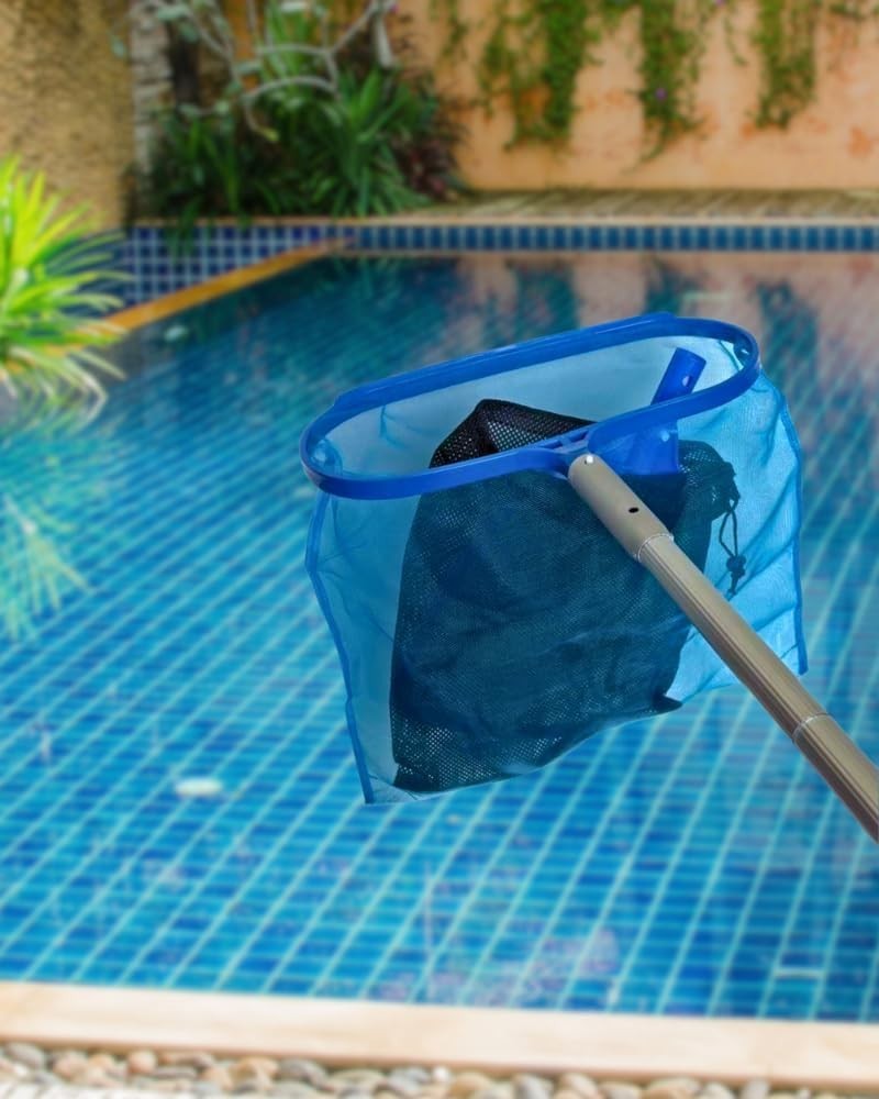 Professional Pool Cleaning Kit with Deep & Semi-Deep Skimmer Nets, 3-In-1 Water