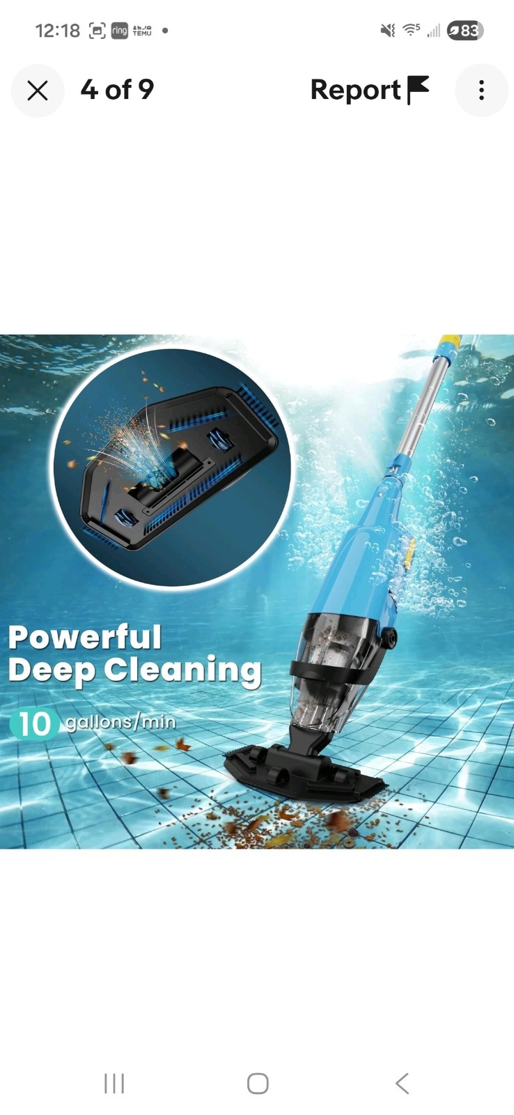Handheld Pool Vacuum Cordless Powered Pool and Spa Vacuum Rechargeable Vacuum