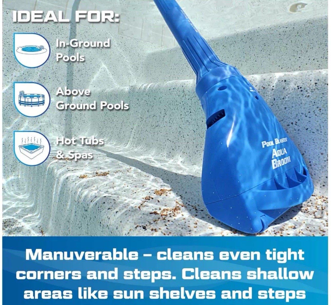 Pool Blaster Aqua Broom XL Ultra Cordless Pool & Spa Vacuum Cleaner