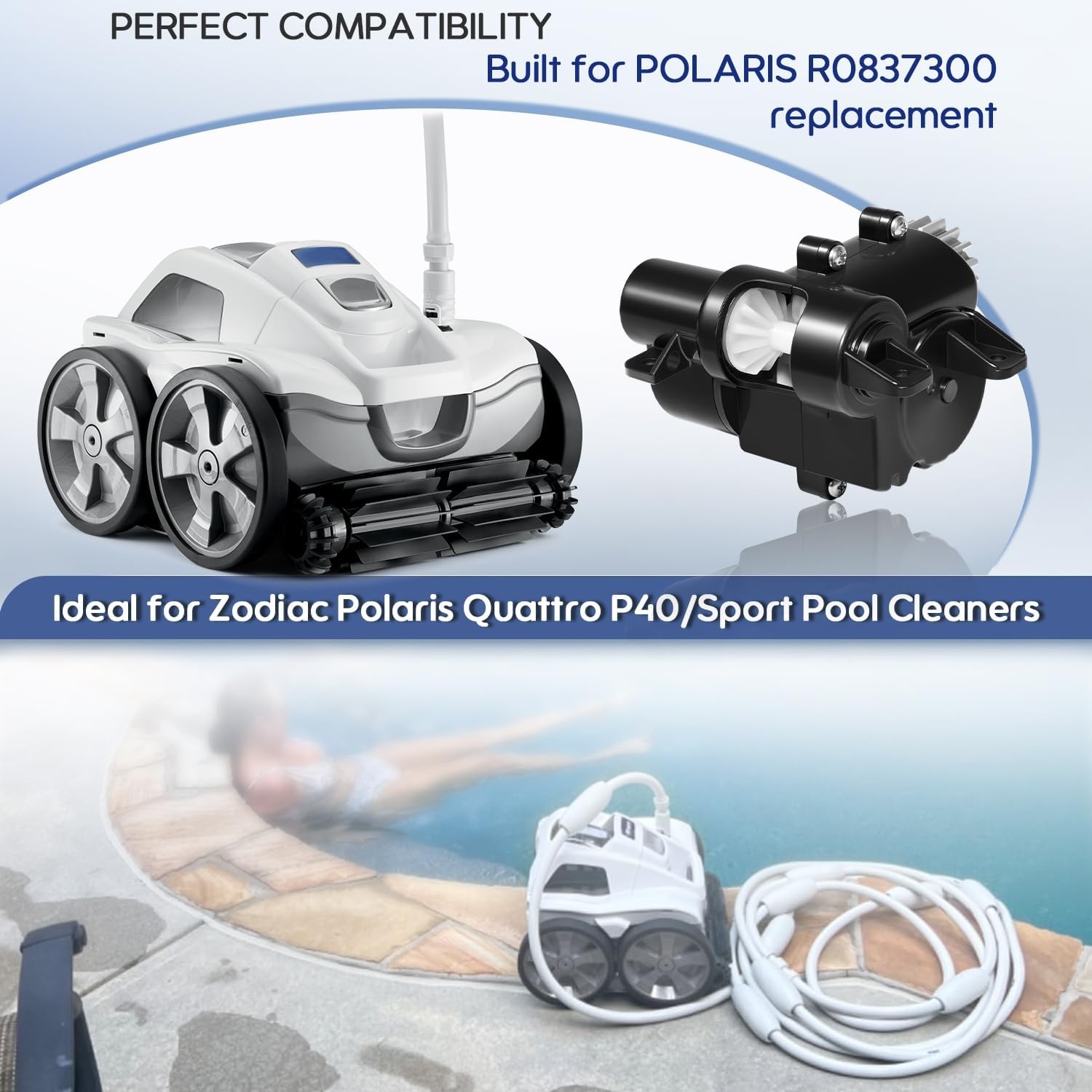 Replacement for Polaris R0837300 Quattro P40/Sport Pool Cleaner Gearbox Assembly