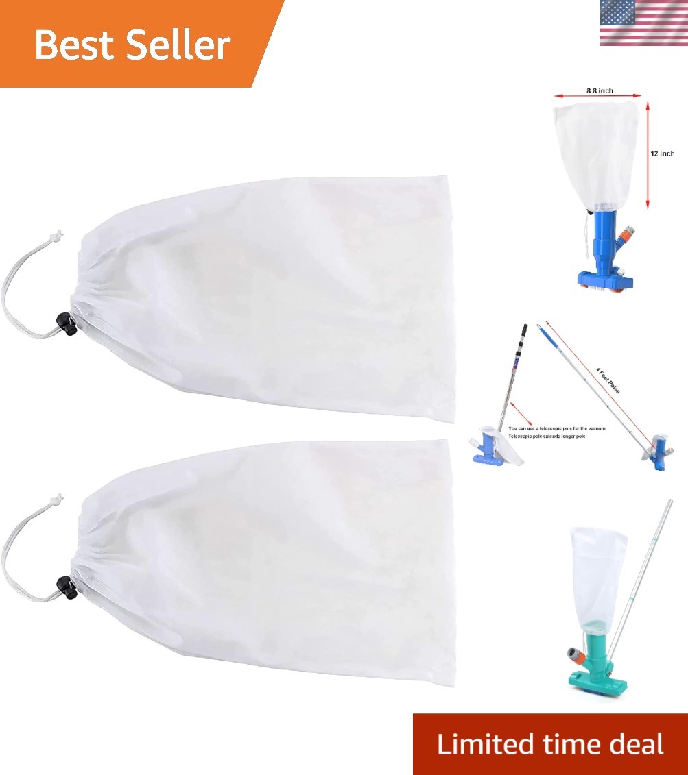 Pool Spa Mini Jet VAC Fine Mesh Replacement Bags – 2 Pack for Efficient Cleaning