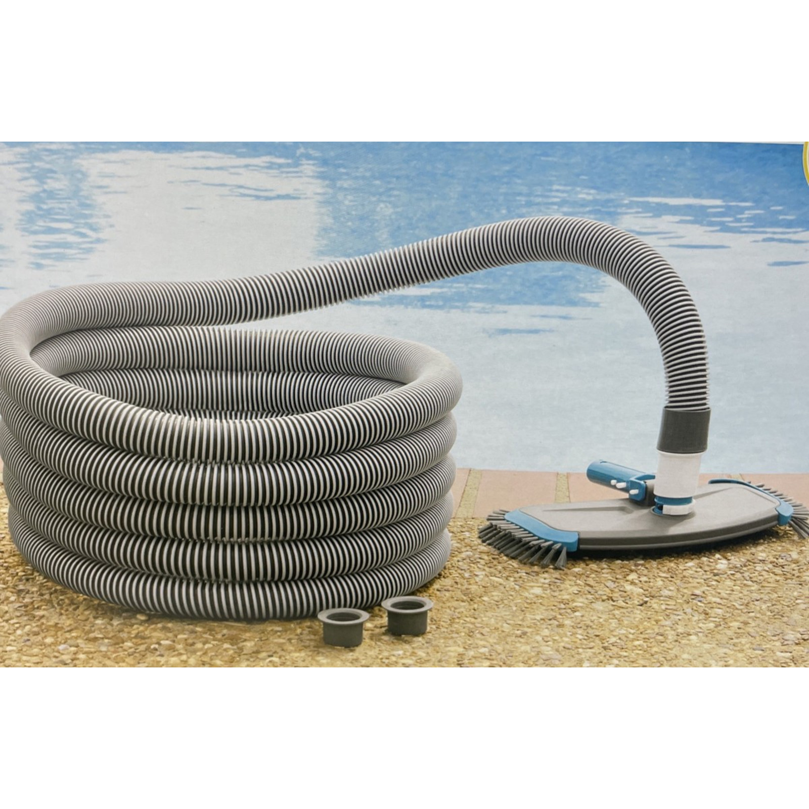 Mainstays Pool Vacuum Kit 2-Piece 25ft UV-Resistant Hose+Swivel Head 1.25&Prime;/1.5&Prime;