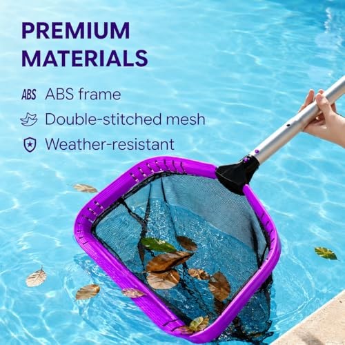 All-in-One Swimming Pool Cleaning Kit, Heavy Duty Deep Leaf Skimmer Net YPK113