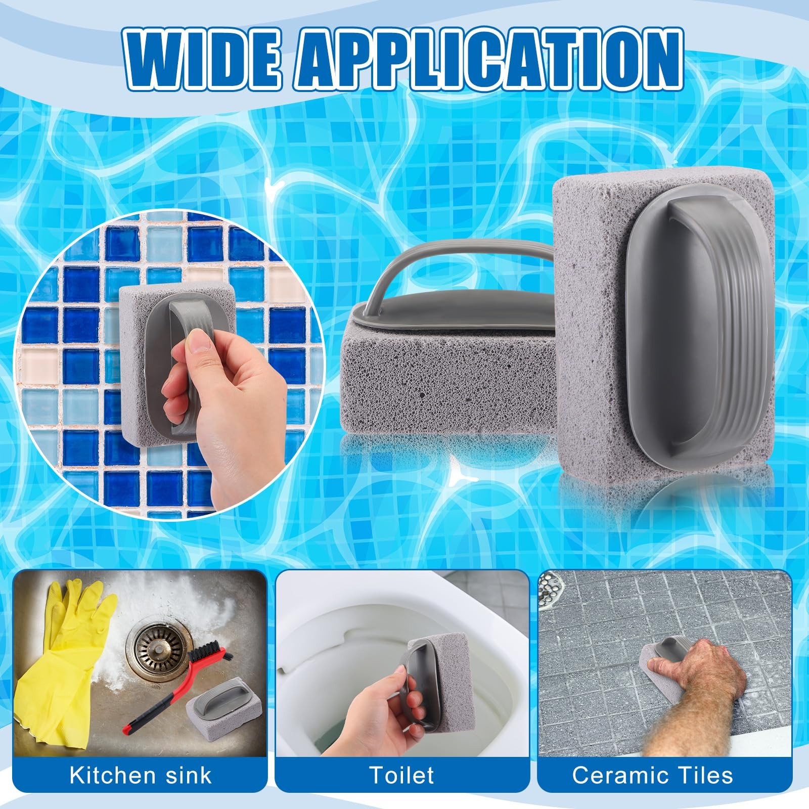 6 Pcs Pool Cleaning Kit 5 Inch Stainless Steel Pool Brush Pumice Stone Metal …