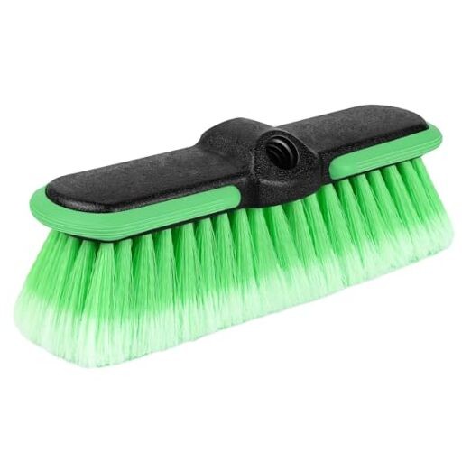 10“ Car Wash Brush Head, Scrub Brush Attachment for Extension Pole, Outdoor