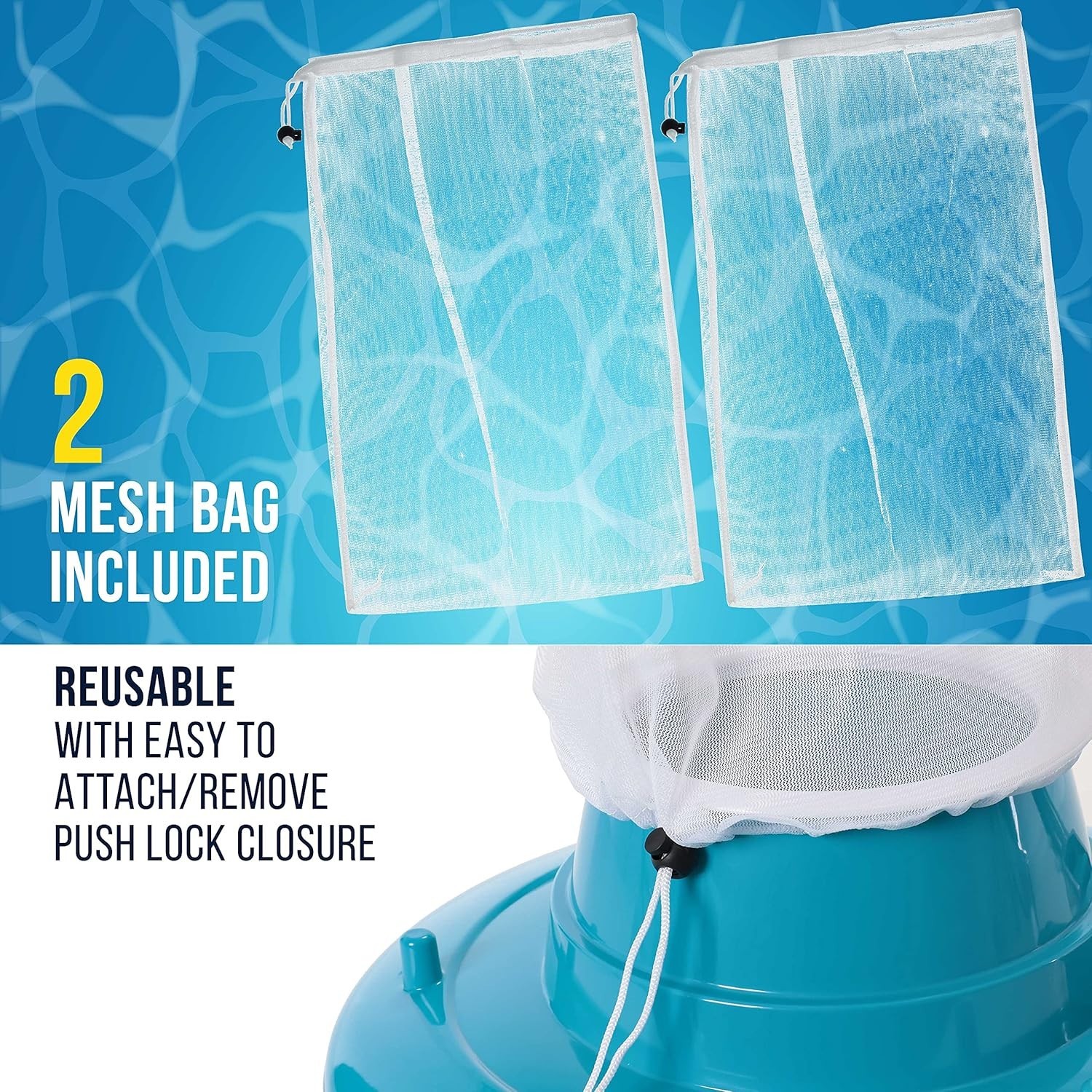 All-Purpose Pool Leaf Terminator Vacuum – 15&Prime; ABS Body & 2 Reusable Debris Bags