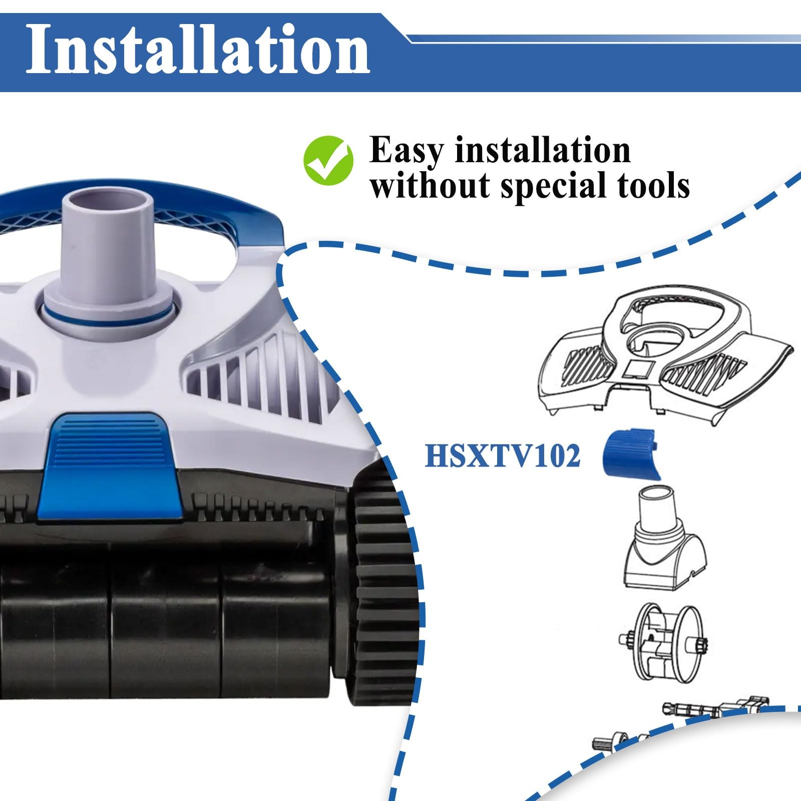 2 Pcs Blue HSXTV102 Latch Kit, TracVac Cleaner Top Cover Clip