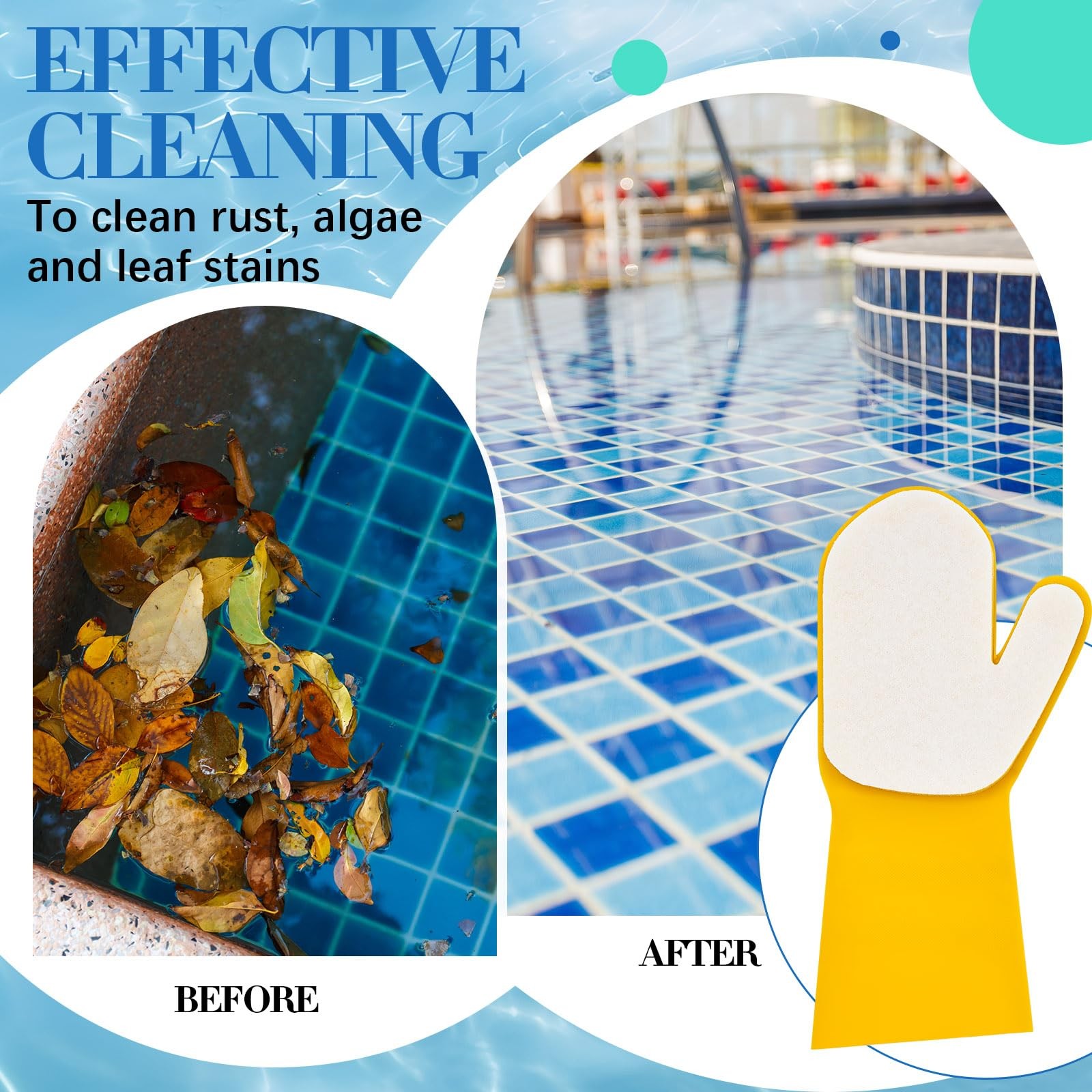 3 Pieces Pool Cleaning Gloves for Swimming Pool Hot Tub, Spa Mitt, Waterproof…