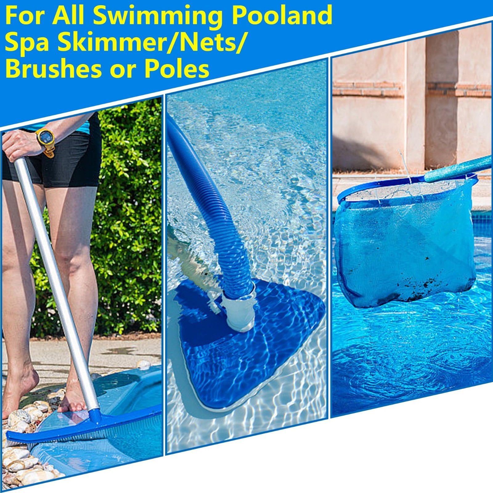 12 Pcs Stainless Steel Pool Pole Clips – Universal V-Clip for Telescopic Rods &