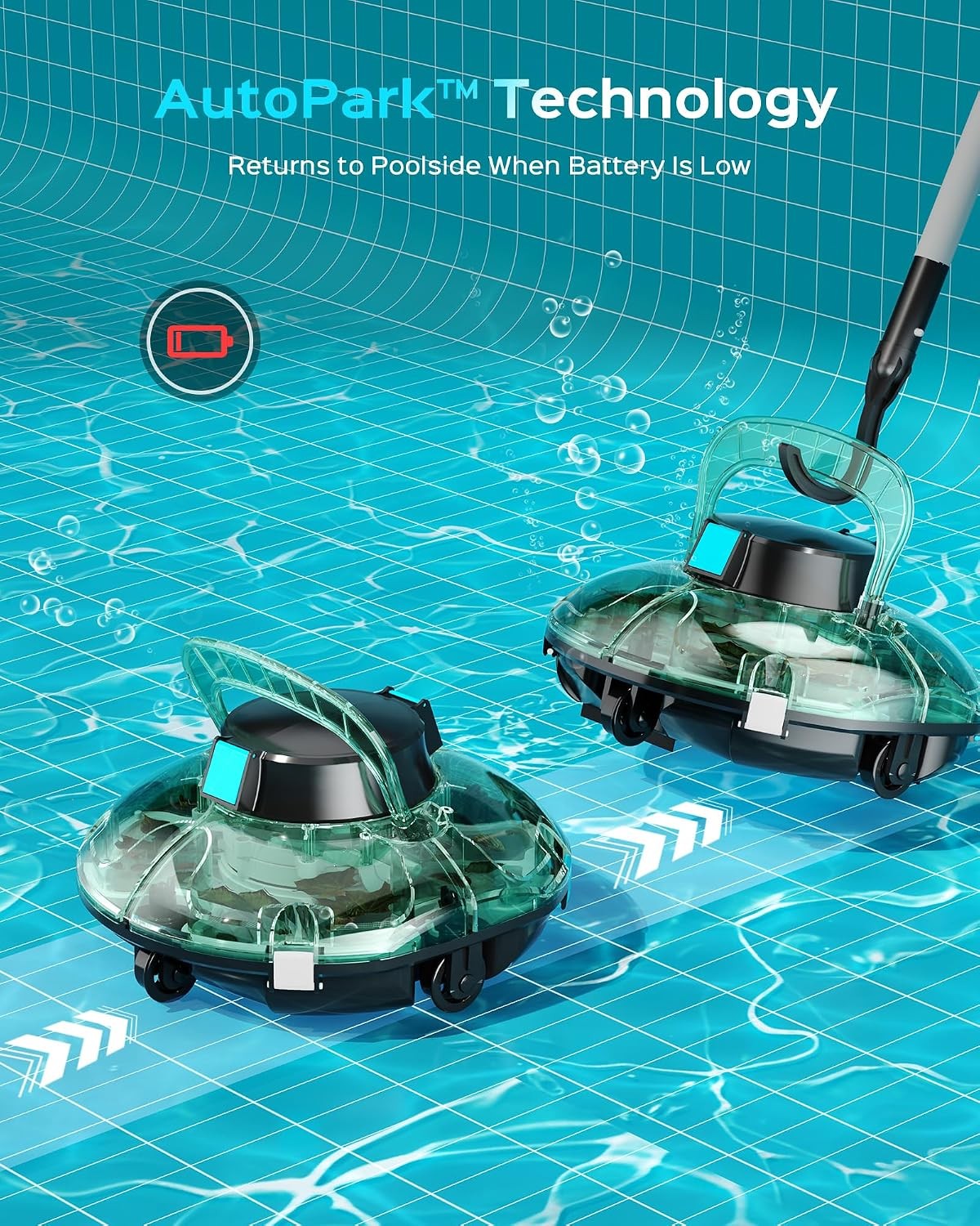 (2026 Upgrade) Cordless Pool Vacuum for above Ground Pool, Automatic Pool Cleane