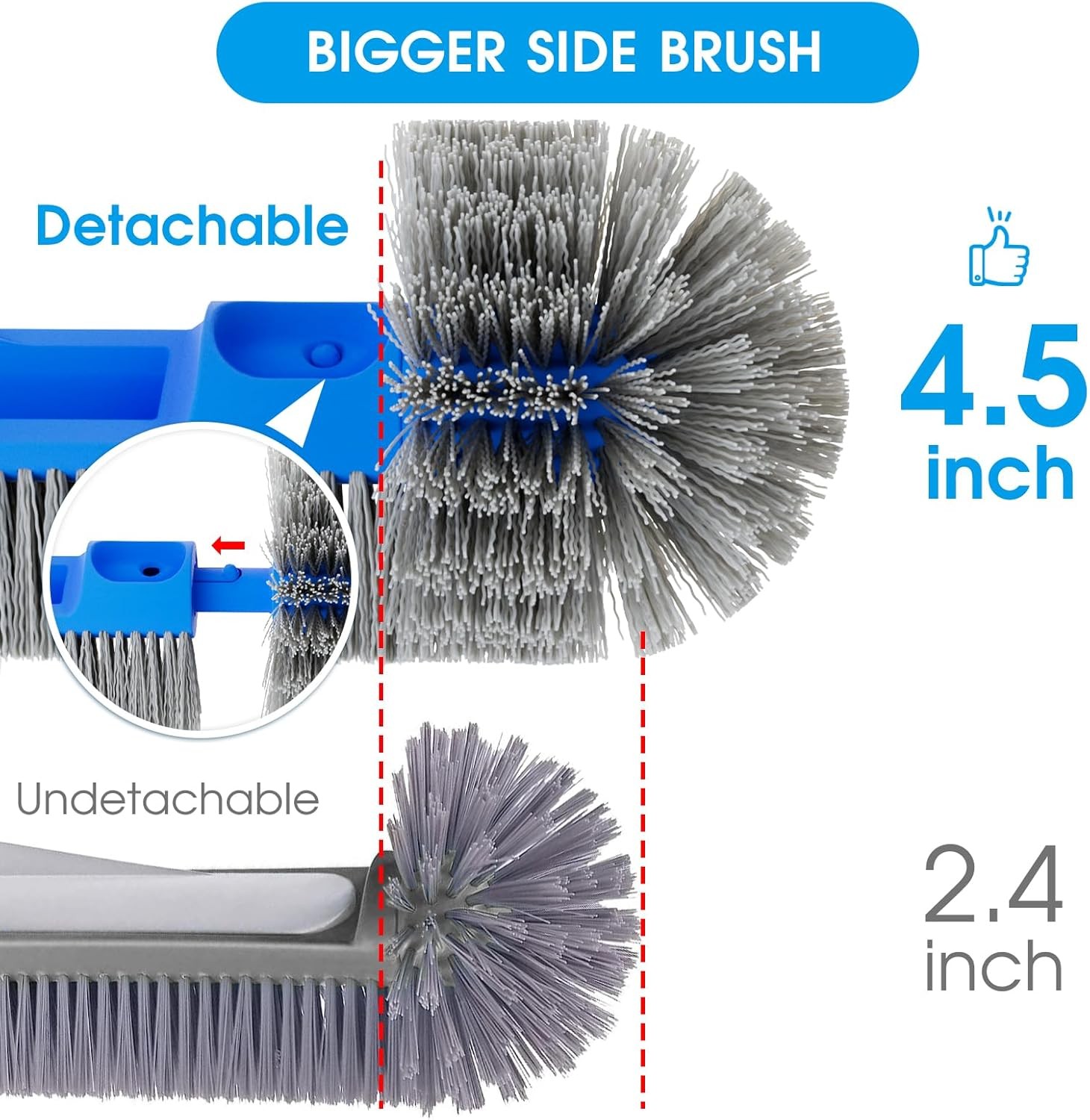 Pool Brush Head 20 In Wavy Nylon Bristles Scrubber for Wall Step Cleaning