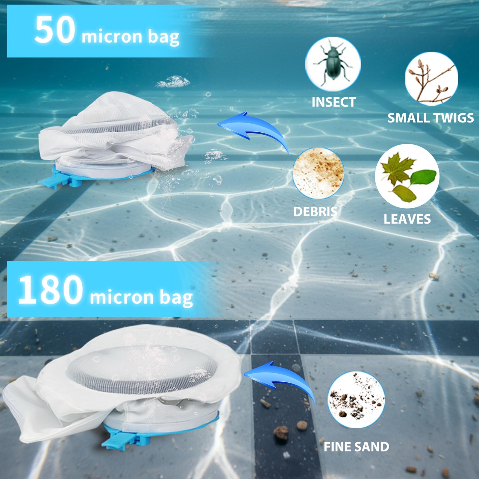 Cordless Pool Vacuum Cleaner, 24 GPM Powerful Suction Handheld Pool Cleaner w…