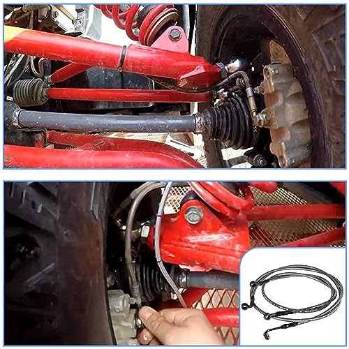 1068 Extended Front/Rear Brake Lines Flexible Fit for ATV Polaris RZR 800/S