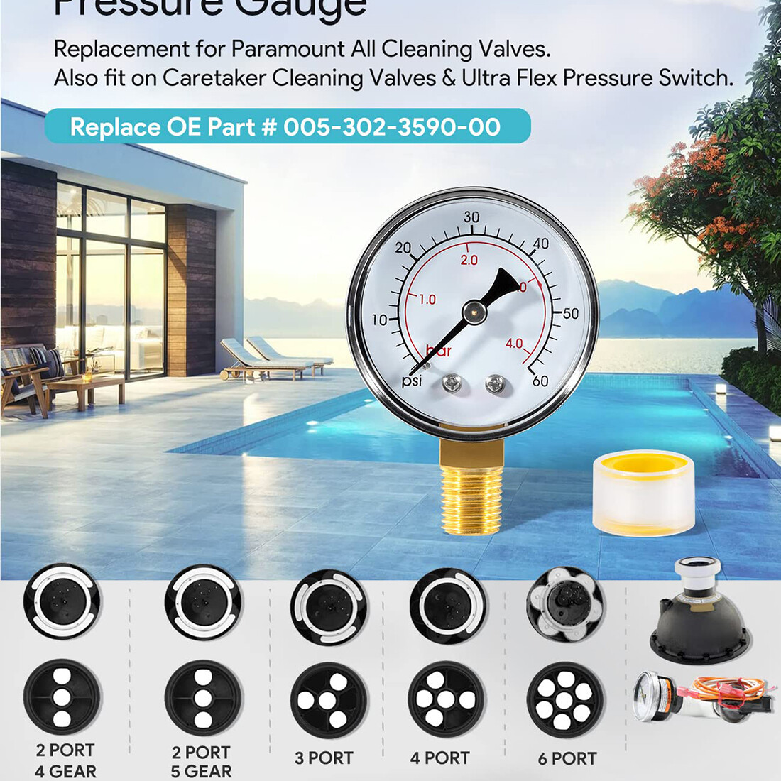 Paramount Water Valve Pressure Gauge 005-302-3590-00
