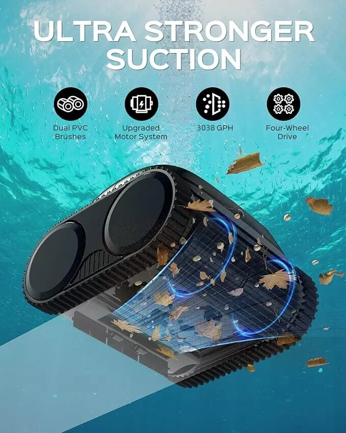 WYBOT C1 Cordless Robotic Pool Cleaners Pool Vaccum Wall Climbing 3038 GPH Hot