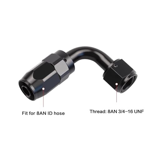90 Degree Aluminum Swivel Hose End Fitting for Braided CPE Fuel 8AN 90Degree