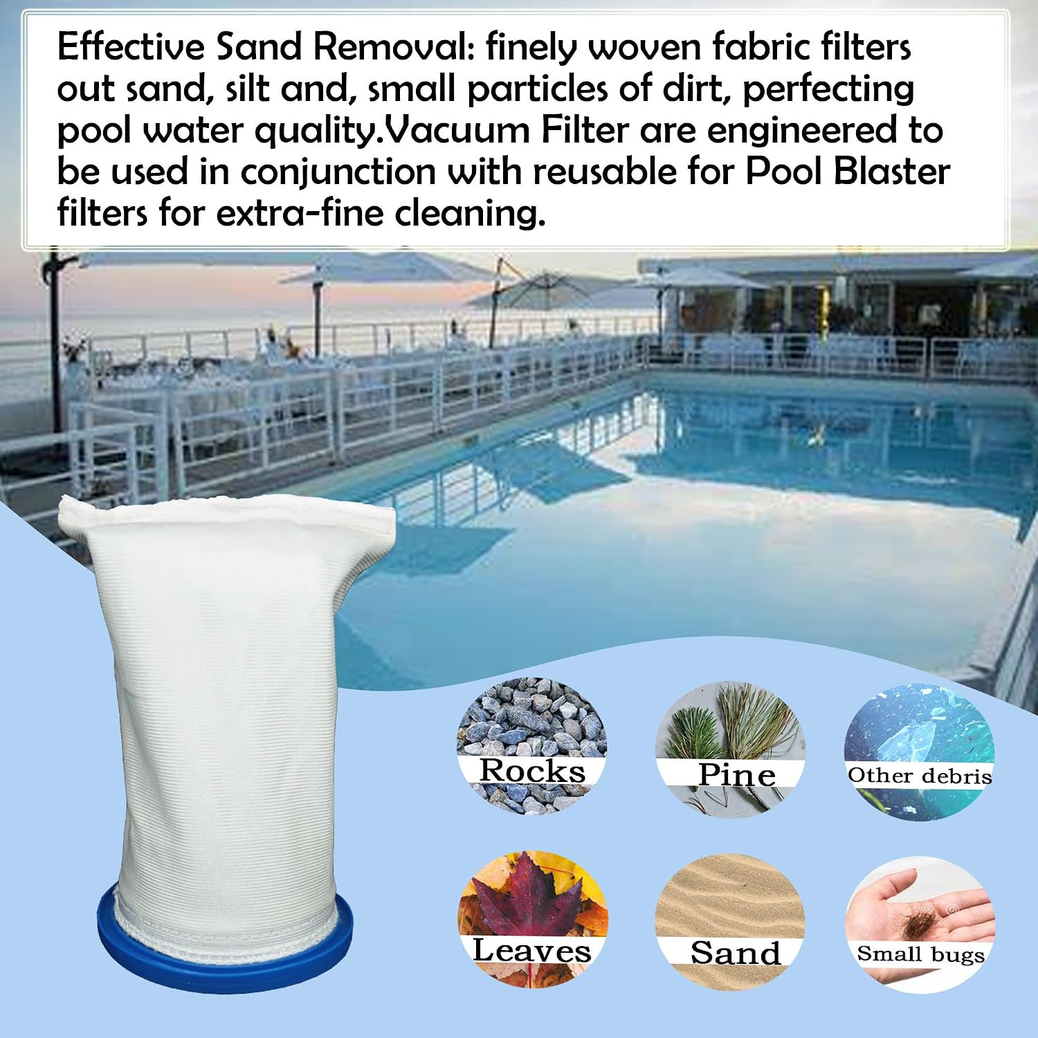 Replacement for Pool Blaster Max Sand and Silt Filter Bag （2 Pack）
