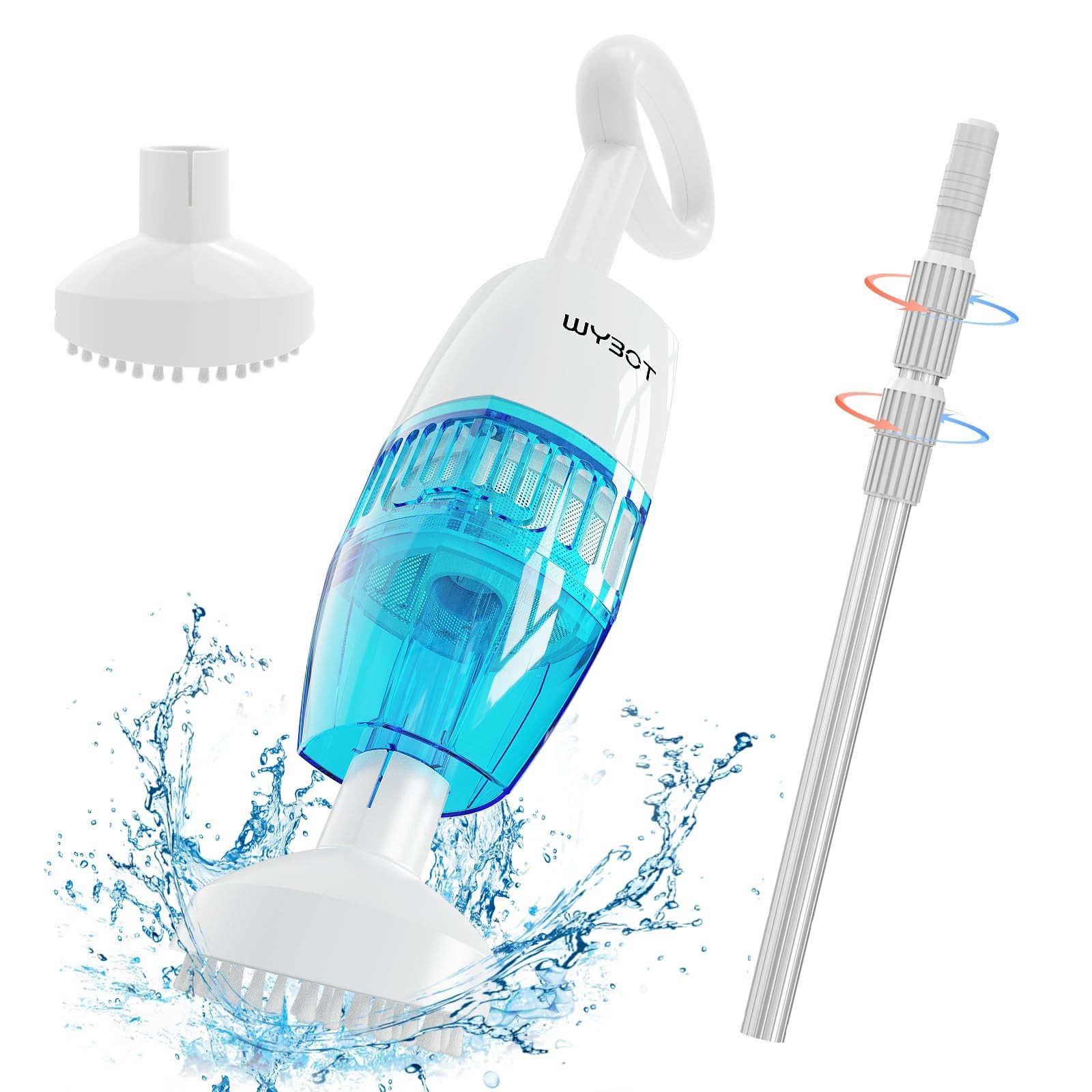 WYBOT Hyson 100 Handheld Pool Vacuum & Two Brush Heads For Small Pools & Hot Tub