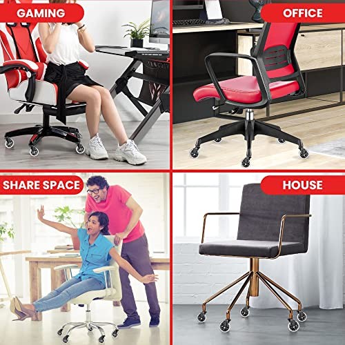 Black Gamma Office Chair Wheels – Pack of 5 – 7/16×7/8 Inch – Heavy Duty