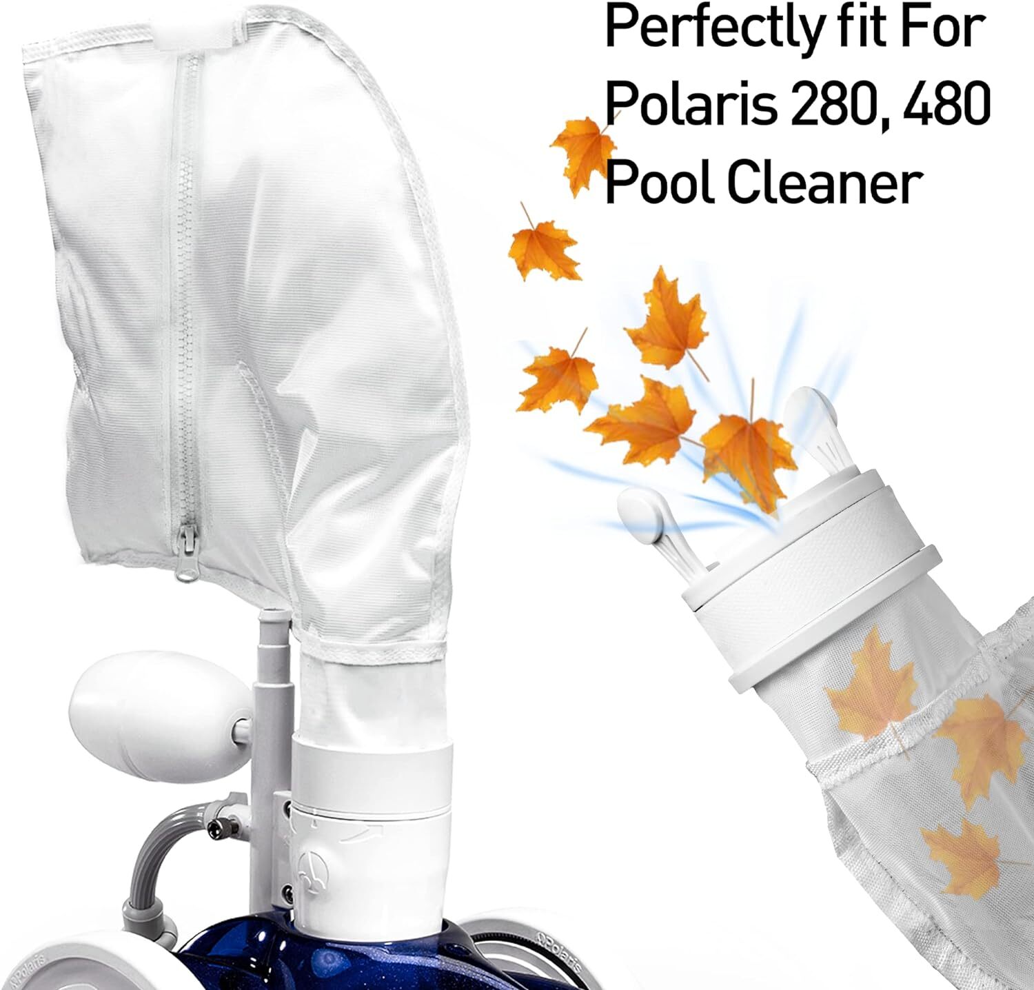 Nylon Mesh Pool Cleaner Bags,Bag Zipper for Polaris 280 & 480 Pool Cleaner Al…